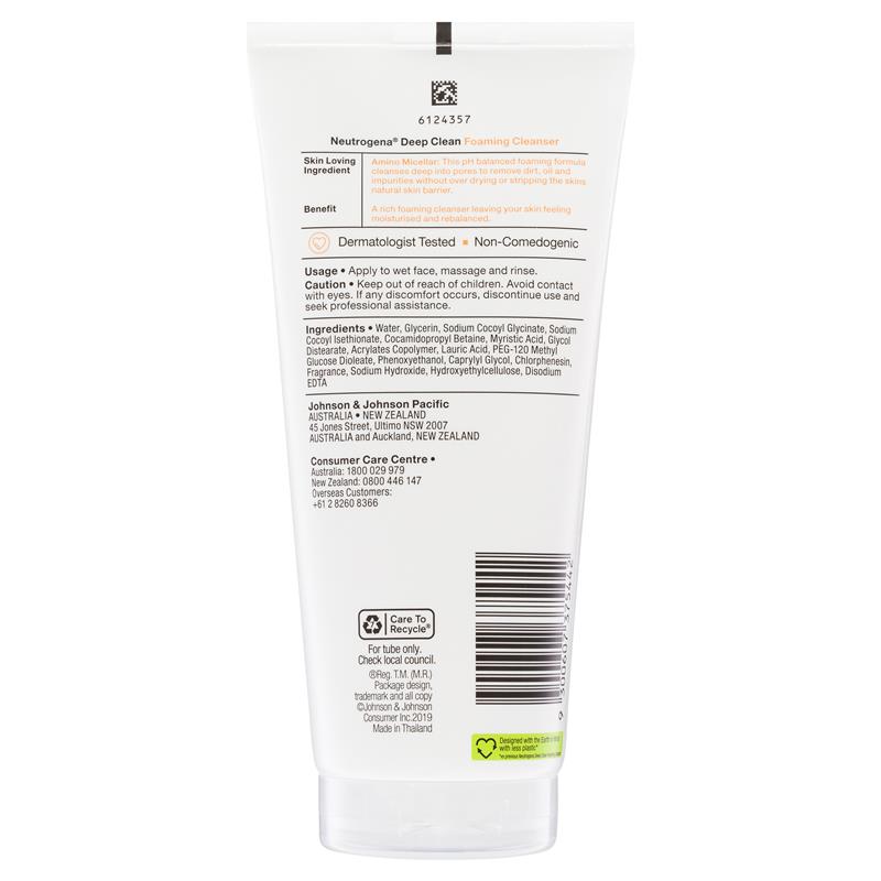 Sữa rửa mặt tạo bọt Neutrogena Deep Clean Foaming Cleanser 175g