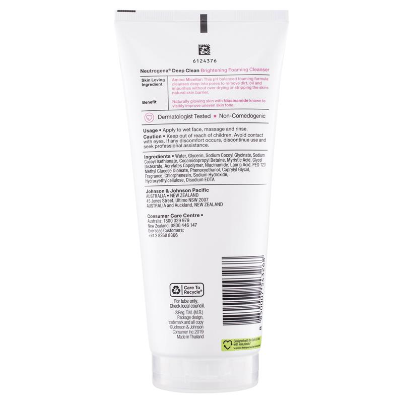 Sữa rửa mặt Neutrogena Deep Clean Brightening Foaming 175g | Mua sắm hàng Úc tại Ausmart