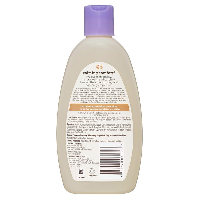 Sữa tắm Aveeno Baby Calming Comfort Bath Lavender & Vanilla 236ml | Mua sắm hàng Úc tại Ausmart