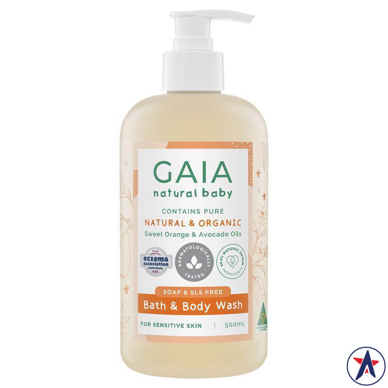Sữa tắm cho bé Gaia Natural Baby Organic Bath & Body Wash 500ml | Chất lượng đảm bảo từ Úc