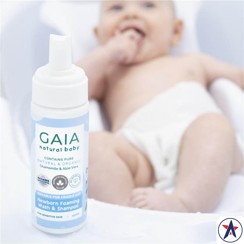 Sữa tắm cho trẻ sơ sinh Gaia Newborn Foaming Wash & Shampoo 150ml | Thương hiệu Úc chính hãng