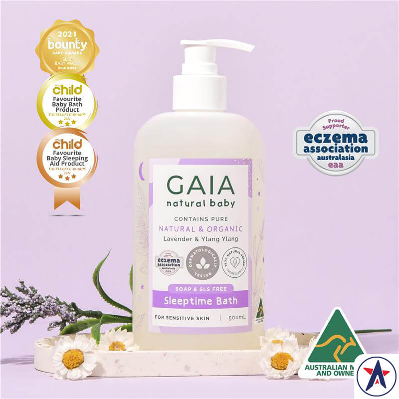 Sữa tắm giúp bé ngủ ngon Gaia Natural Baby Sleeptime Bath 500ml | Sản phẩm Úc chính hãng