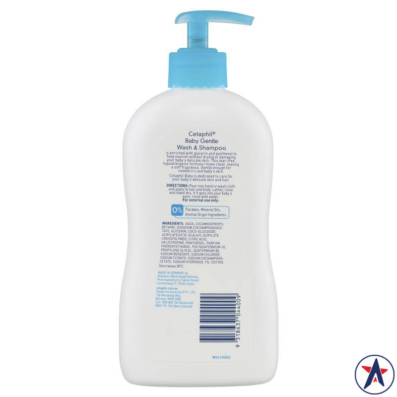 Sữa tắm gội cho bé Cetaphil Baby Gentle Wash & Shampoo 400ml | Mua sắm hàng Úc tại Ausmart