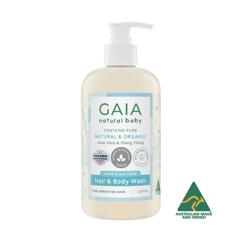 Sữa tắm gội cho bé Gaia Natural Baby Organic Hair Body Wash 500ml