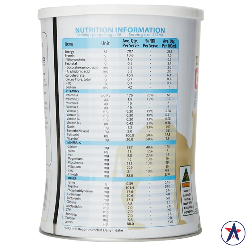 Sữa tăng chiều cao Royal AUSNZ Camel Grow Up Milk Powder 900g cho bé trên 3 tuổi