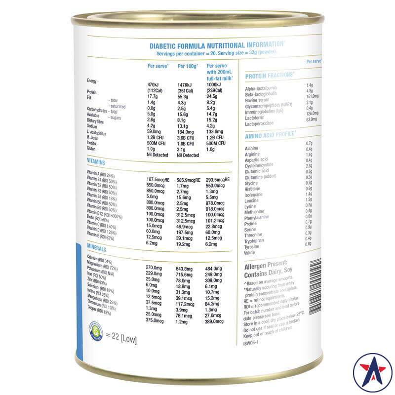 Sữa tiểu đường IsoWhey Diabetic Formula Clinical Nutrition Chocolate 640g