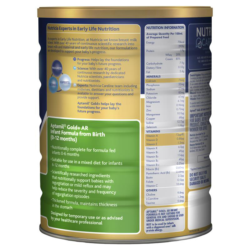 Sữa Aptamil Gold Plus Úc AR+ Thickened Infant 900g (0-12 tháng)