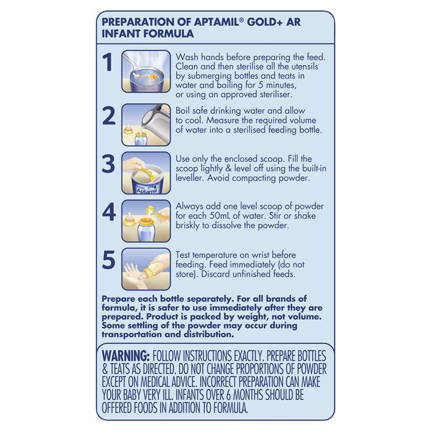 Sữa Aptamil Gold Plus Úc AR+ Thickened Infant 900g (0-12 tháng)