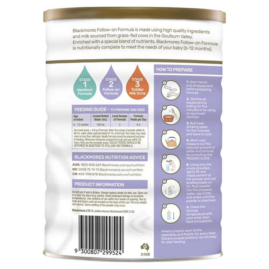 Sữa Blackmores Úc số 2 Follow On 900g dành cho trẻ từ 6-12 tháng