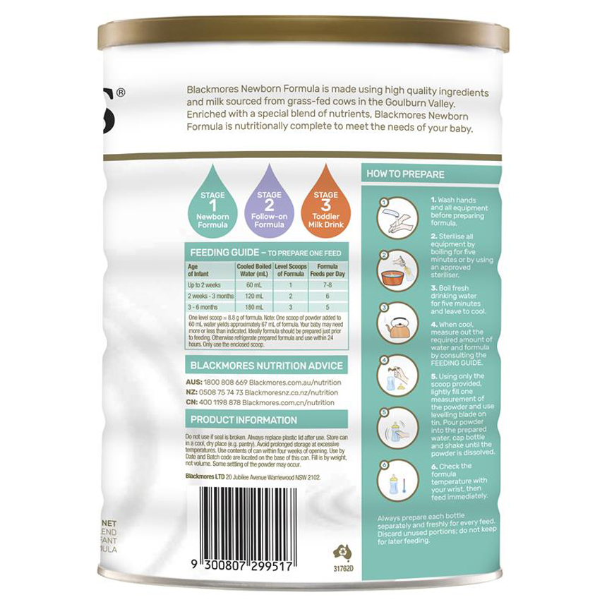 Sữa Blackmores Úc số 1 Newborn 900g dành cho trẻ từ 0-6 tháng | Chất lượng đảm bảo từ Úc