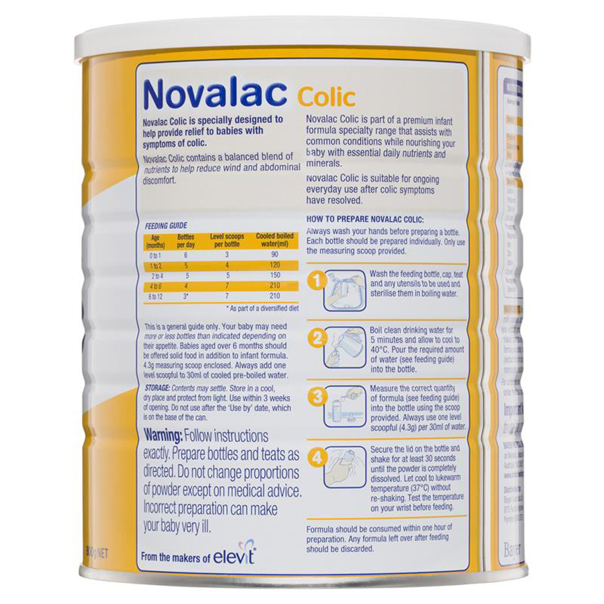 Sữa Novalac AC Anti Colic Infant 800g cho trẻ từ 0-12 tháng | Nhập khẩu từ Úc