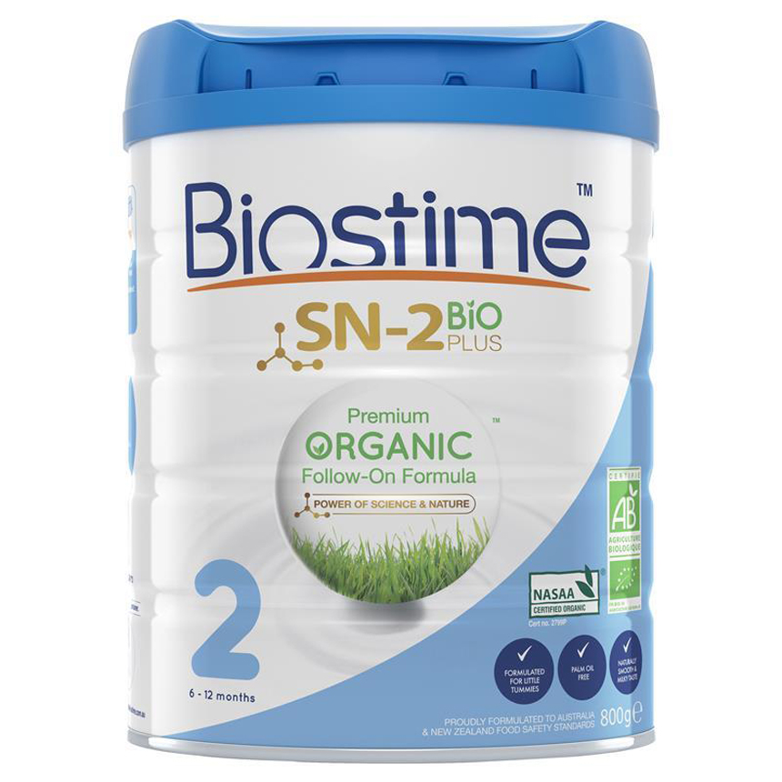 Sữa Organic Biostime SN-2 số 2 Premium 800g cho trẻ từ 6-12 tháng | Hàng xách tay Úc