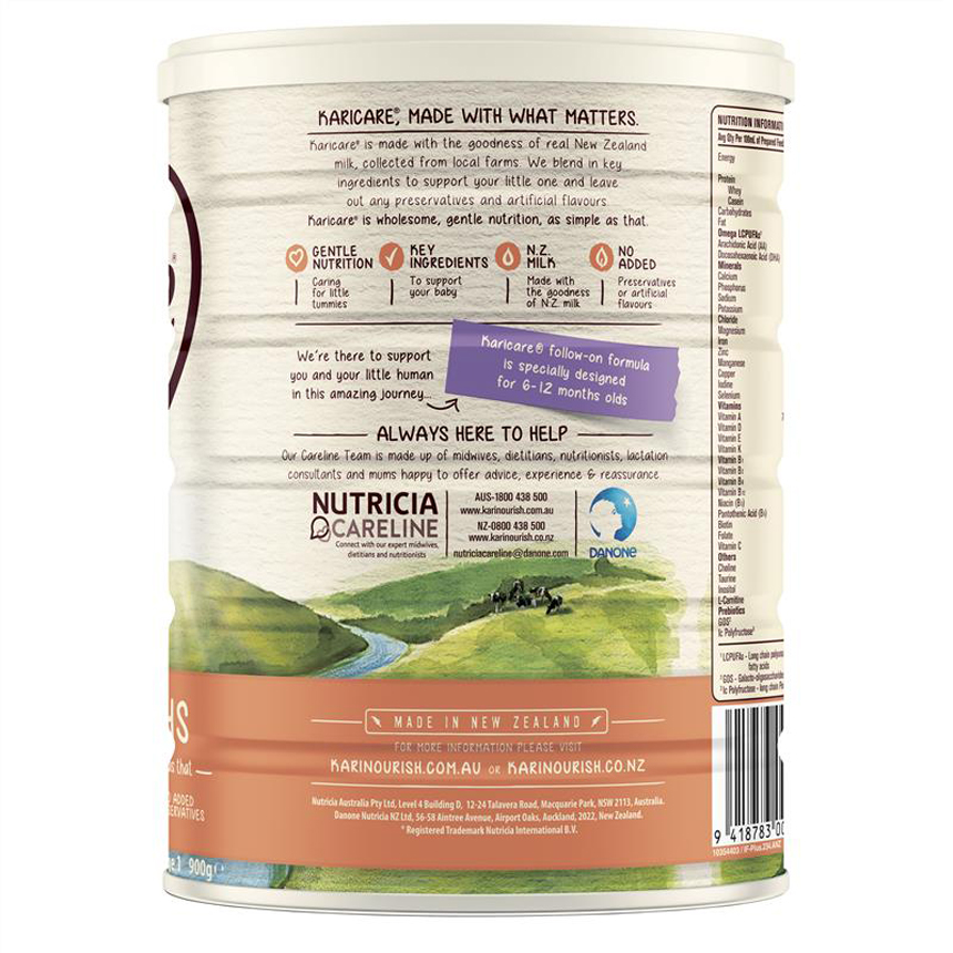 Sữa Karicare Plus số 1 Infant 900g dành cho trẻ từ 0-6 tháng | Sản phẩm chính hãng Úc
