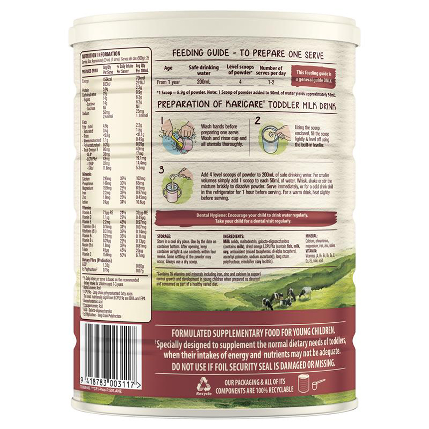 Sữa Karicare Plus số 3 Toddler 900g dành cho trẻ từ 1 đến 3 tuổi | Xuất xứ Úc