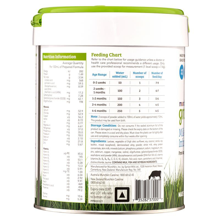 Sữa Munchkin Grass Fed số 1 Milk Based Infant 730g (0-6 tháng)