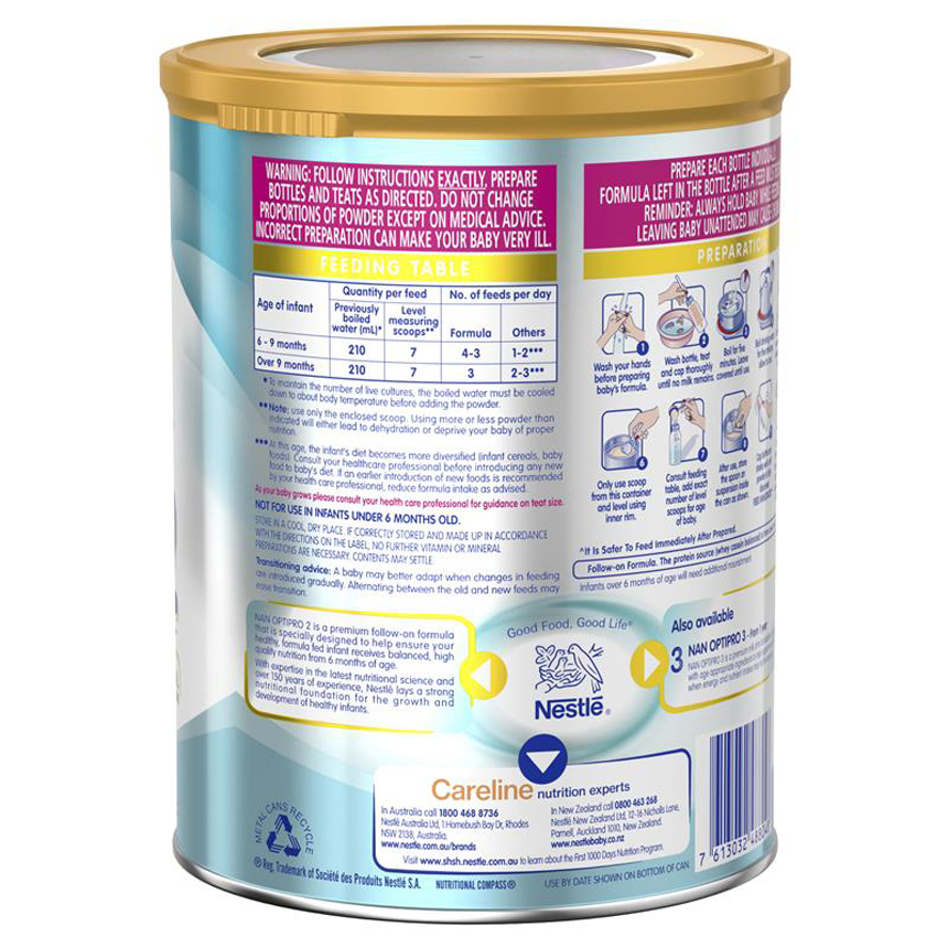 Sữa NAN Optipro Úc số 2 Follow On 800g dành cho trẻ từ 6-12 tháng | Mua sắm hàng Úc tại Ausmart
