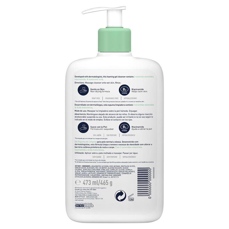 Sữa rửa mặt Cerave Foaming Cleanser cho da dầu & da thường