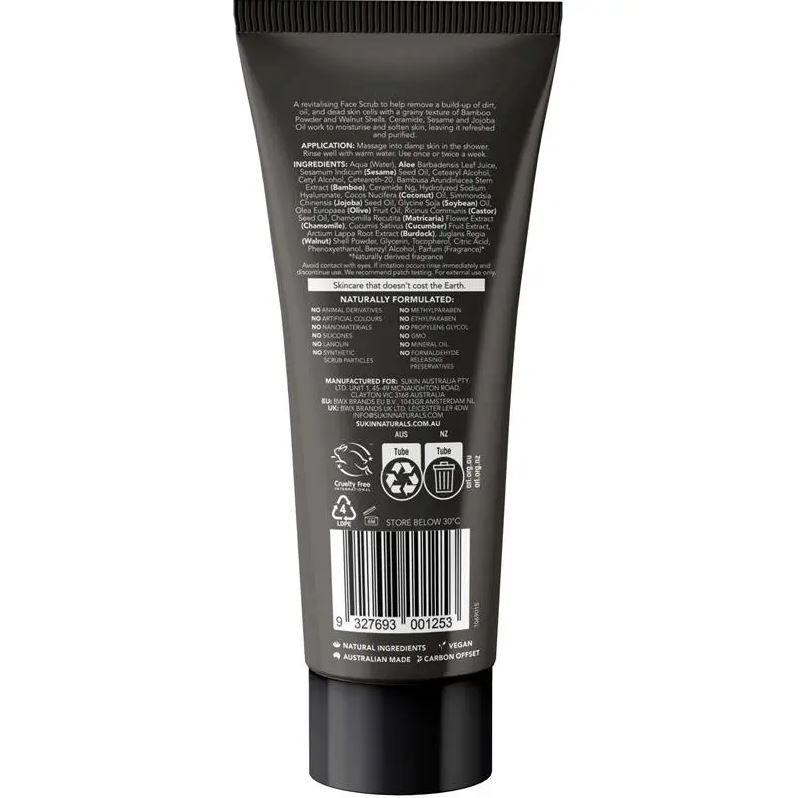 Sữa rửa mặt tẩy tế bào chết cho nam Sukin For Men Face Scrub