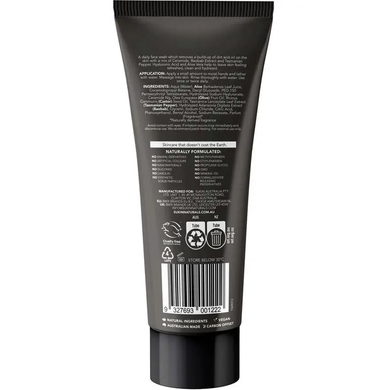 Sữa rửa mặt làm sạch sâu & dưỡng ẩm cho nam Sukin For Men Face Wash