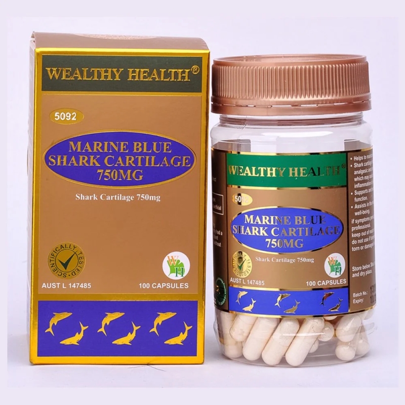 Sụn cá mập xanh Wealthy Health Marine Blue Shark Cartilage 750mg