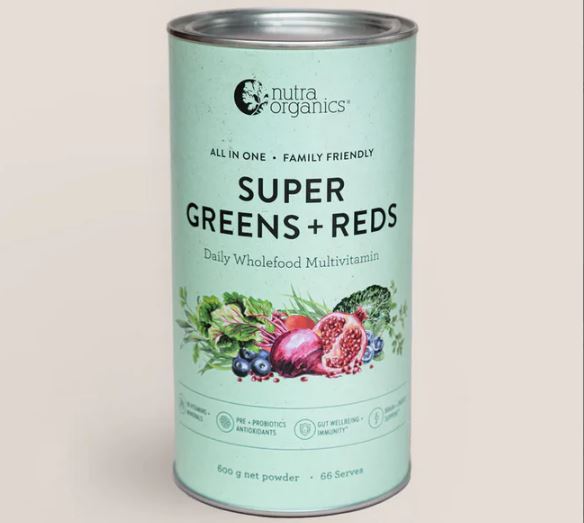 Bột rau củ Nutra Organics Super Greens + Reds Tăng miễn dịch và năng lượng