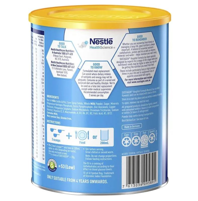 Sữa dinh dưỡng Sustagen Hospital Formula Nutritional Supplement