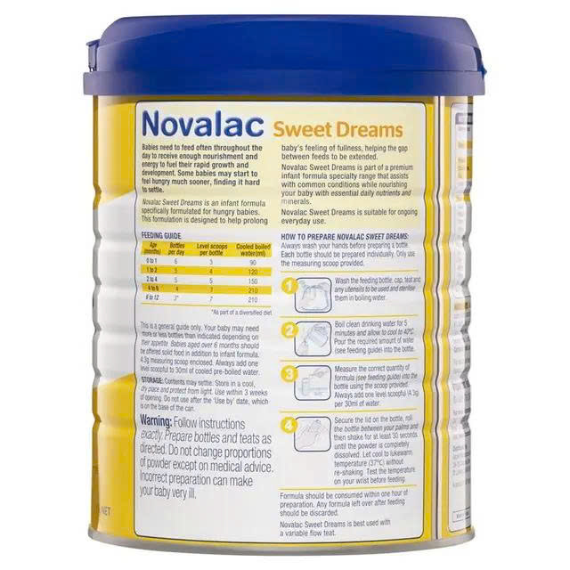 Sữa Novalac SD Sweet Dreams Infant 800g cho trẻ từ 0-12 tháng