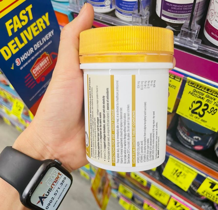 Viên uống đẹp da Collagen Swisse Beauty Collagen Glow