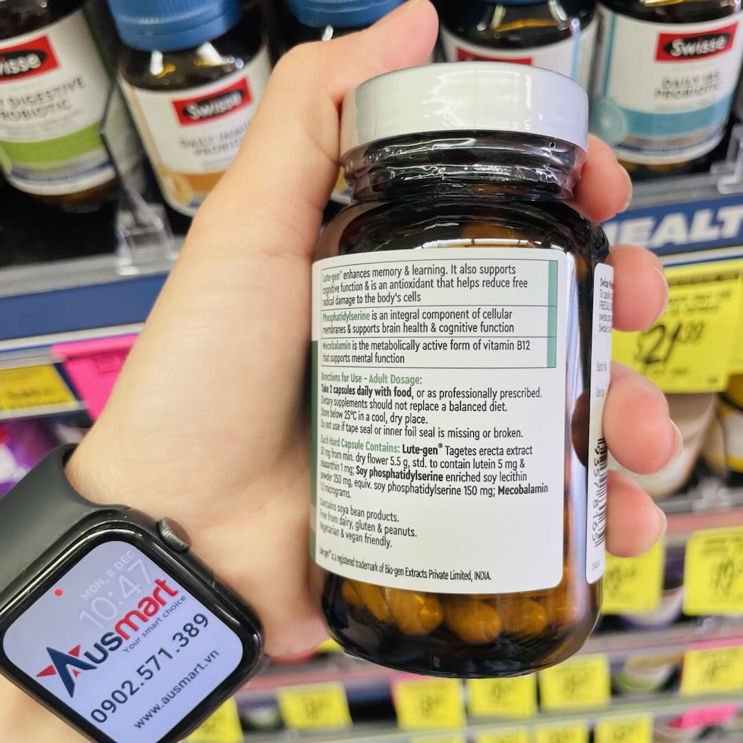 Viên uống tăng cường trí nhớ và tập trung Swisse Nutra Cellular Cognition 60 viên