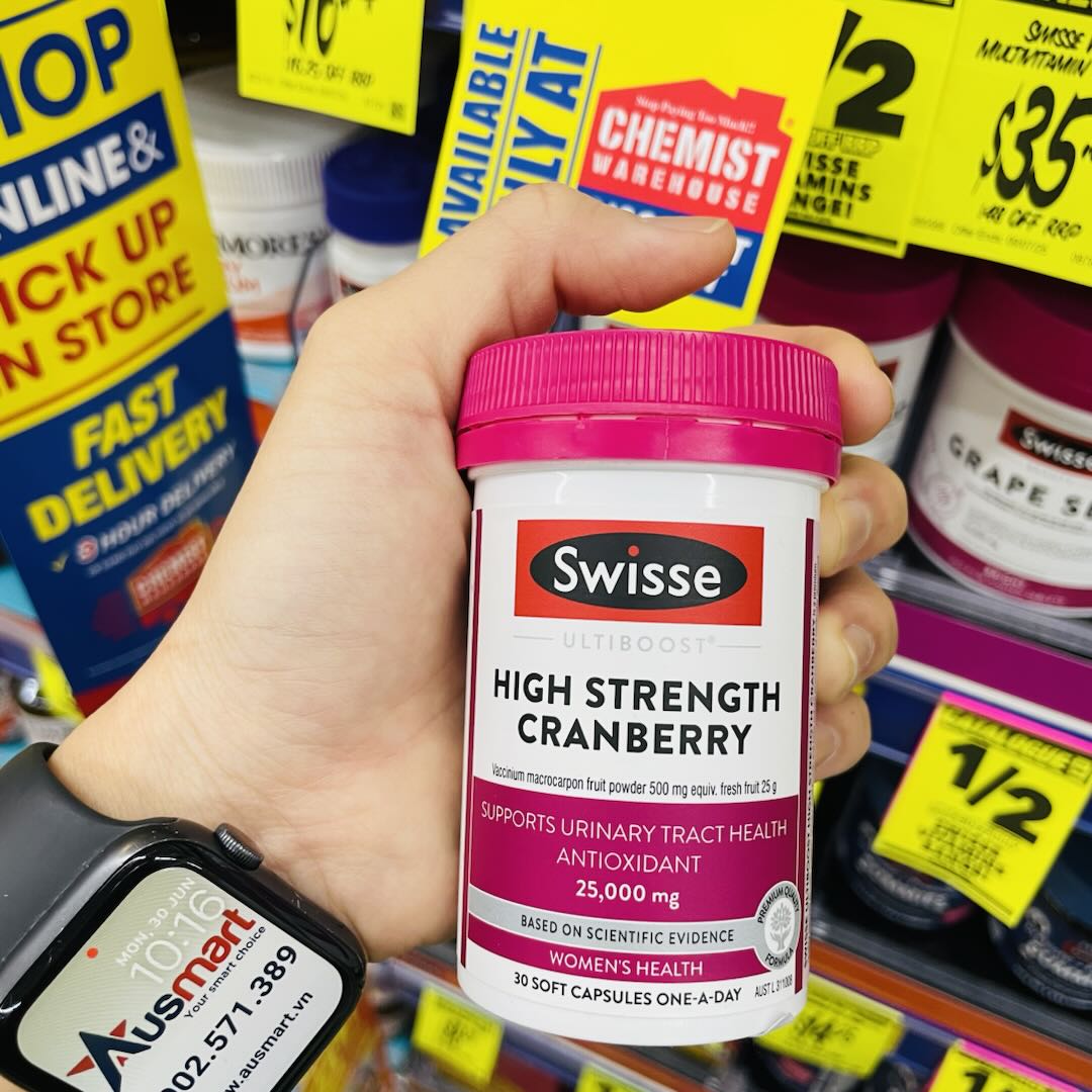 Swisse Ultiboost High Strength Cranberry 25000mg của Úc