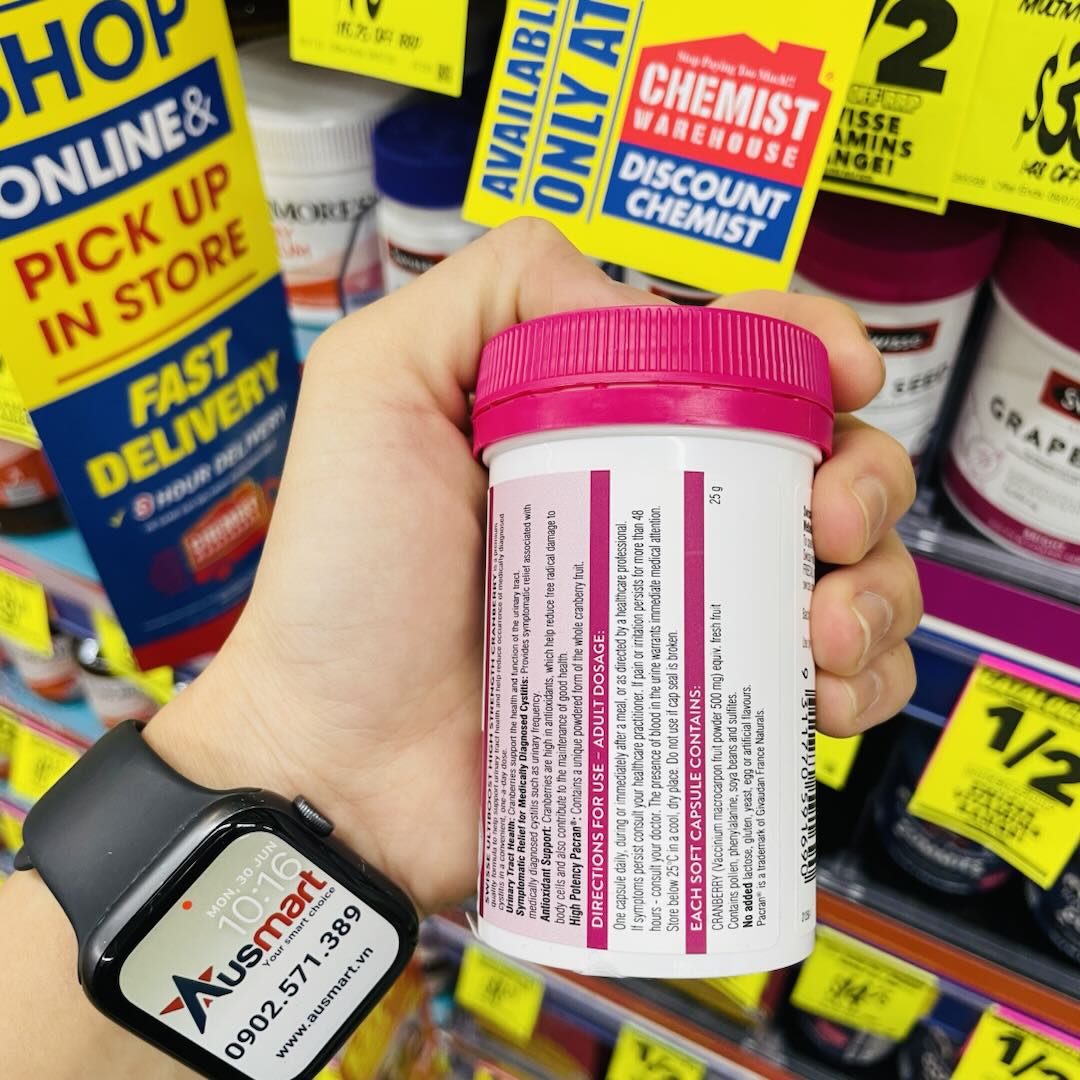 Swisse Ultiboost High Strength Cranberry 25000mg của Úc