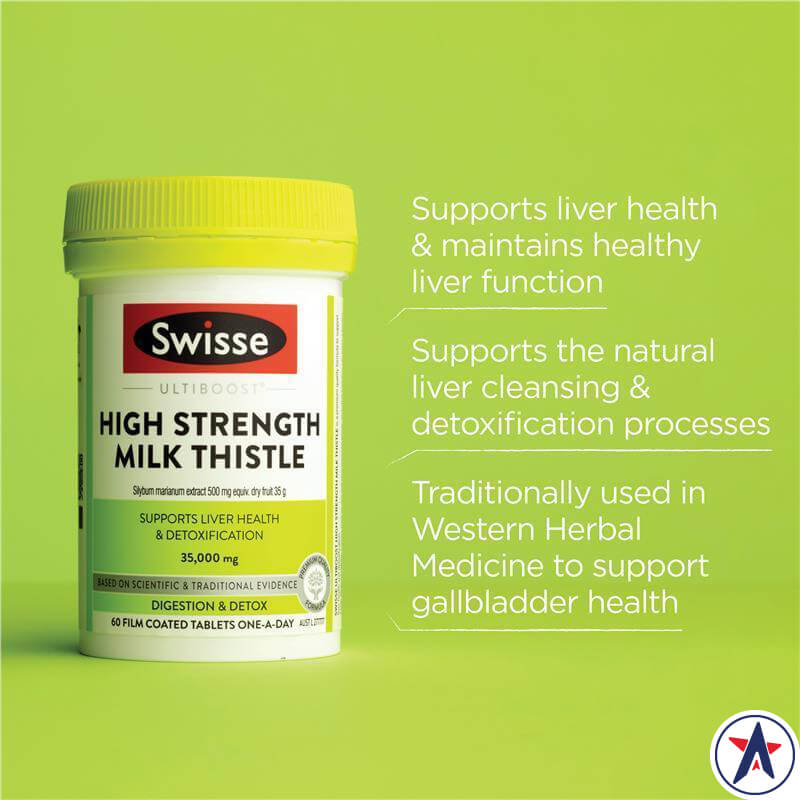 Swisse High Strength Milk Thistle thải độc gan 60 viên