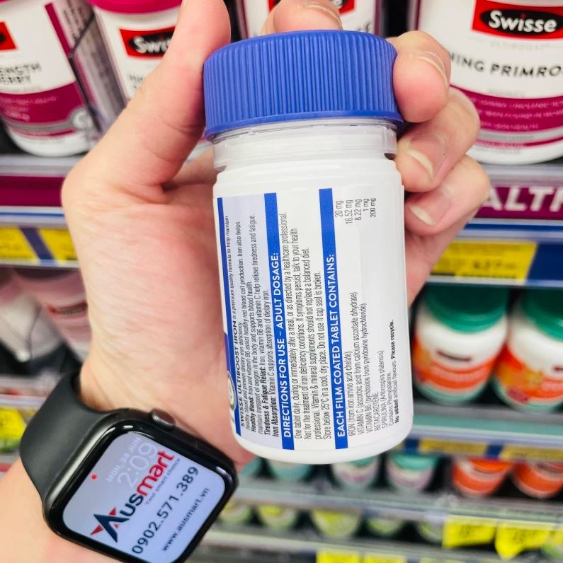 Swisse Ultiboost Iron bổ sung Sắt của Úc 30 viên