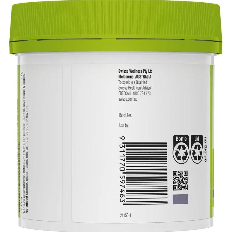 Viên mầm đậu nành Úc Swisse Lecithin 1200mg