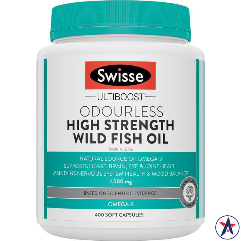 Swisse Odourless High Strength Wild Fish Oil 1500mg 400 viên | Sản phẩm Úc chính hãng