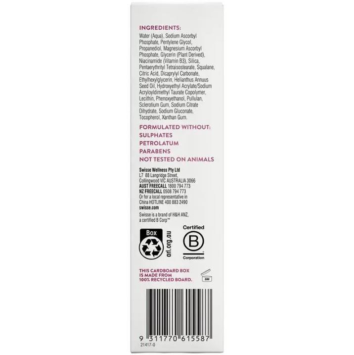 Serum dưỡng sáng da Swisse Beauty Vitamin C 10% Brightening Booster Serum