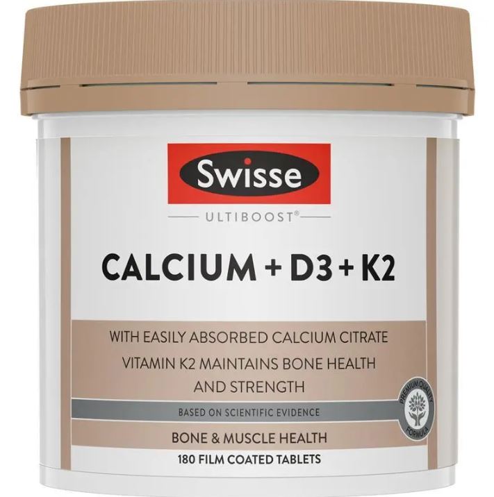 Viên uống bổ sung can xi Swisse Ultiboost Calcium + D3 + K2