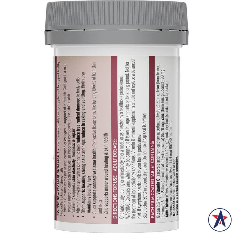 Swisse Ultiboost Collagen Hair Skin Nails đẹp da móng tóc 60 viên | Sản phẩm Úc chính hãng
