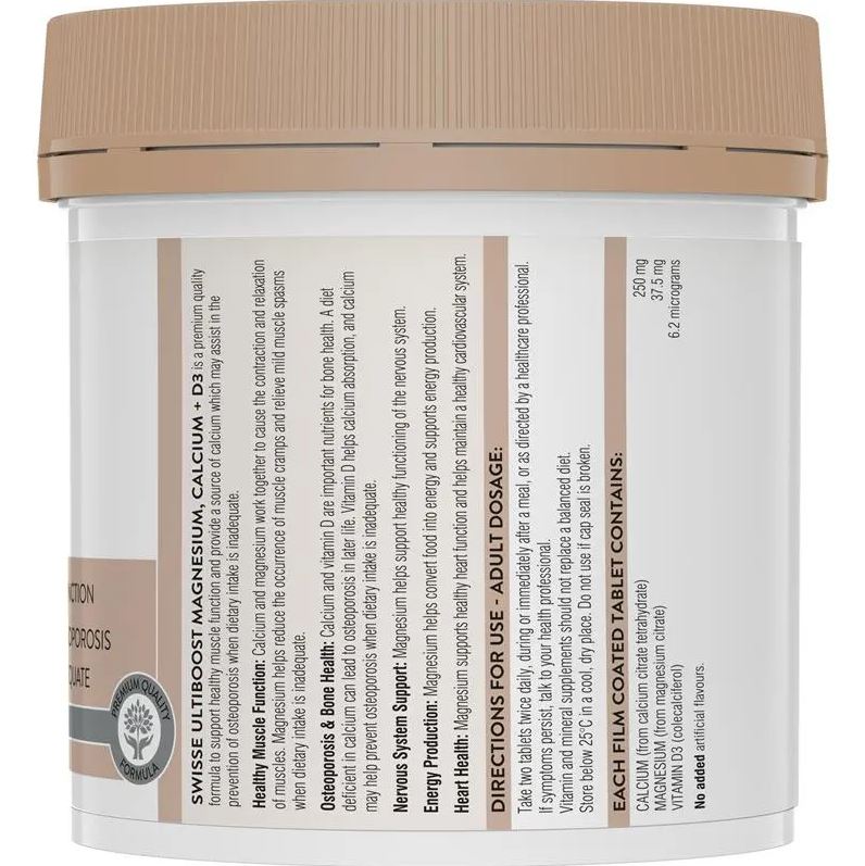 Viên uống hỗ trợ xương khớp và cơ bắp Swisse Ultiboost Magnesium Calcium + Vitamin D3