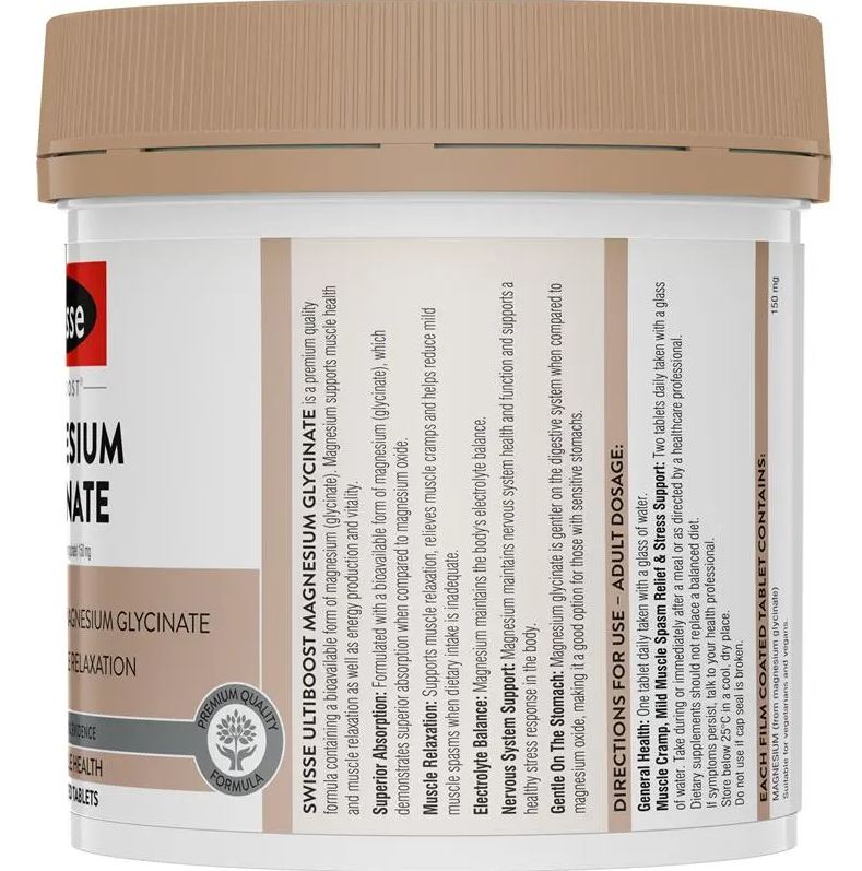 Viên uống bổ sung Magie Swisse Ultiboost Magnesium Glycinate