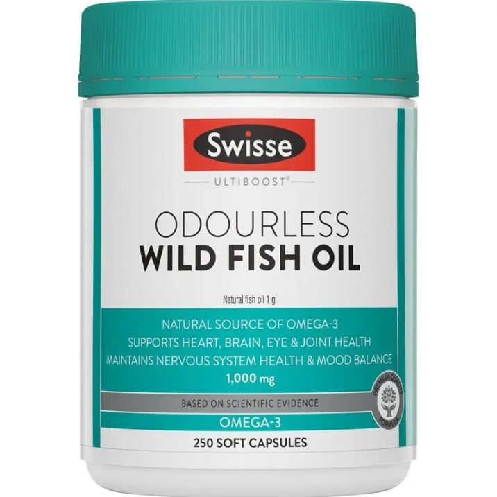 Dầu cá Swisse Ultiboost Odourless Wild Fish Oil 1000mg