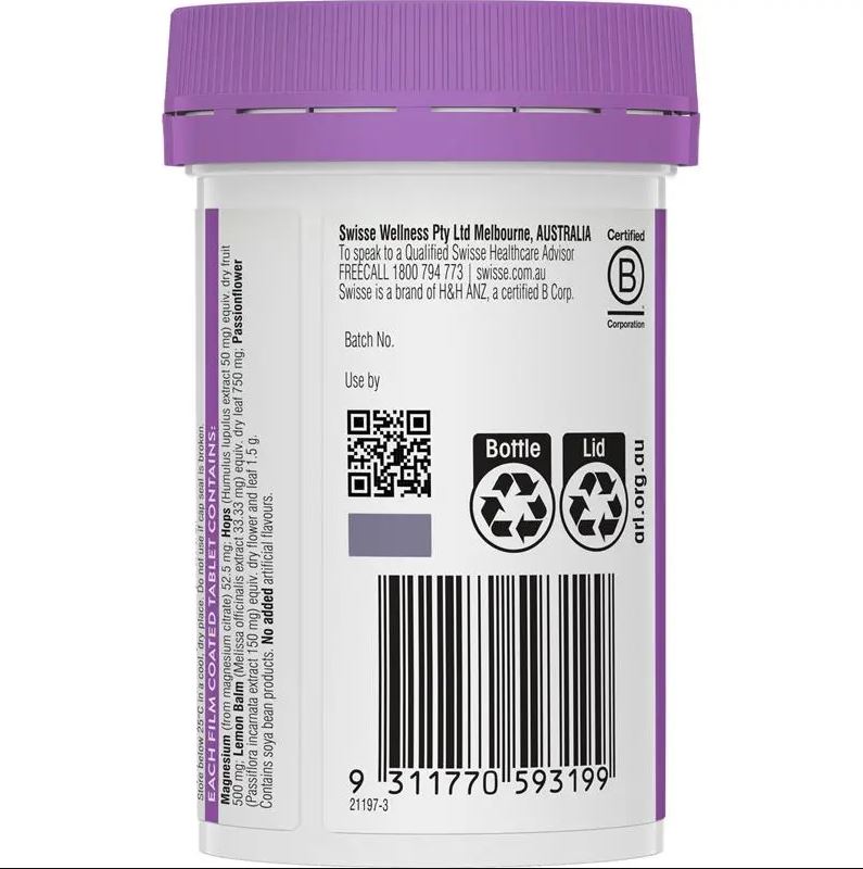 Swisse Ultiboost Relax & Sleep giúp thư giãn & ngủ ngon 60 viên