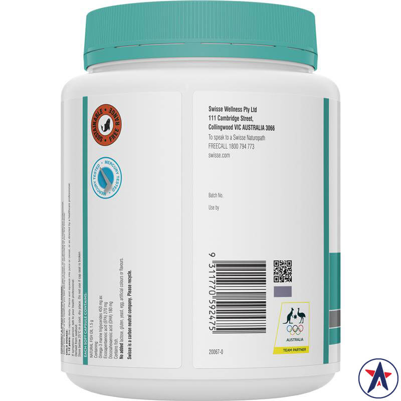 Dầu cá Swisse Odourless High Strength Wild Fish Oil 1500mg