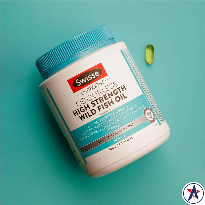 Dầu cá Swisse Odourless High Strength Wild Fish Oil 1500mg