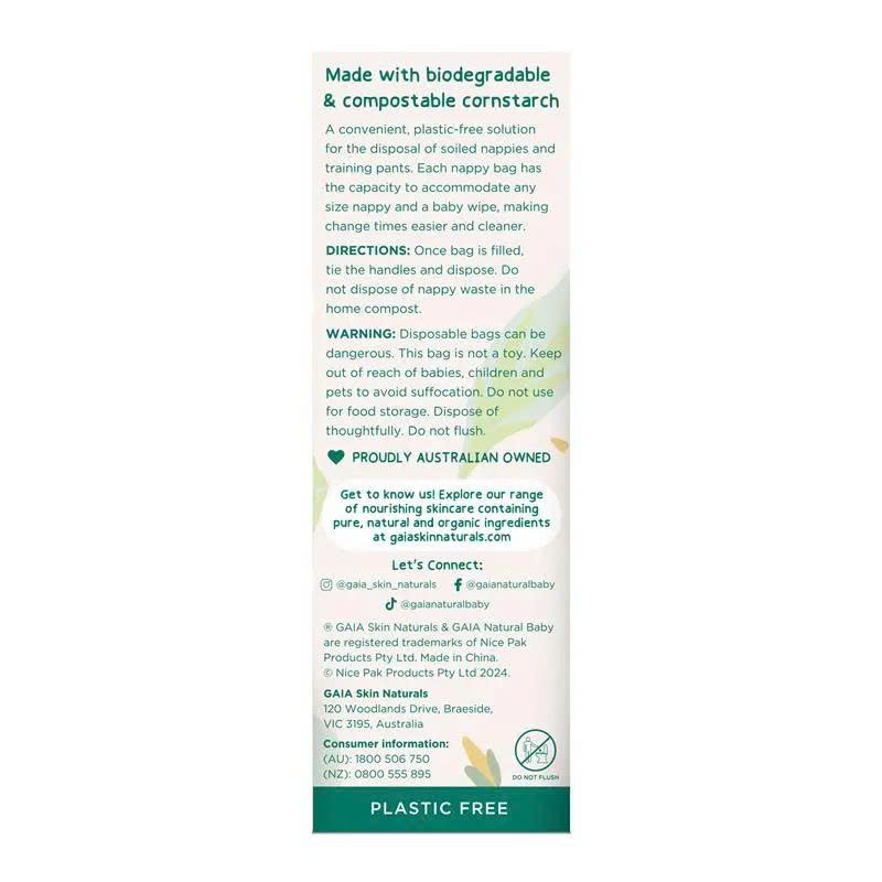 Túi đựng tã trẻ em Gaia Natural Baby phân hủy sinh học