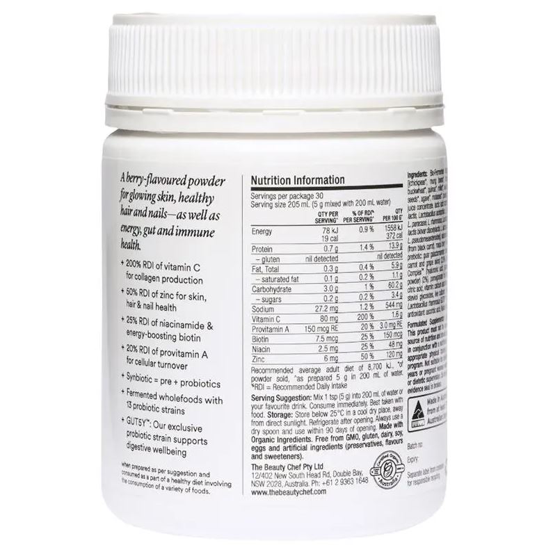 Bột dinh dưỡng lên men làm đẹp da The Beauty Chef Glow Fermented Supernutrient 150g