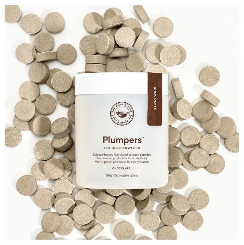Viên nhai bổ sung collagen vị Sô-cô-la The Beauty Chef Plumpers Chocolate Collagen Peptides