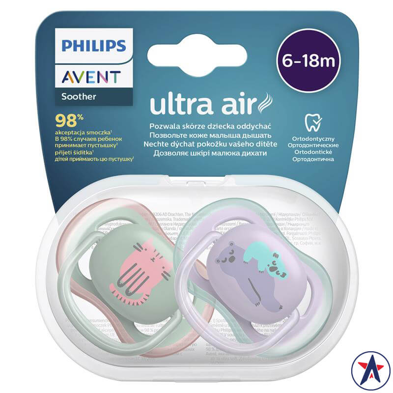 Ti giả Avent Ultra Air Soother Deco Mixed cho bé từ 6 đến 18 tháng | Mua hàng Úc tại Ausmart