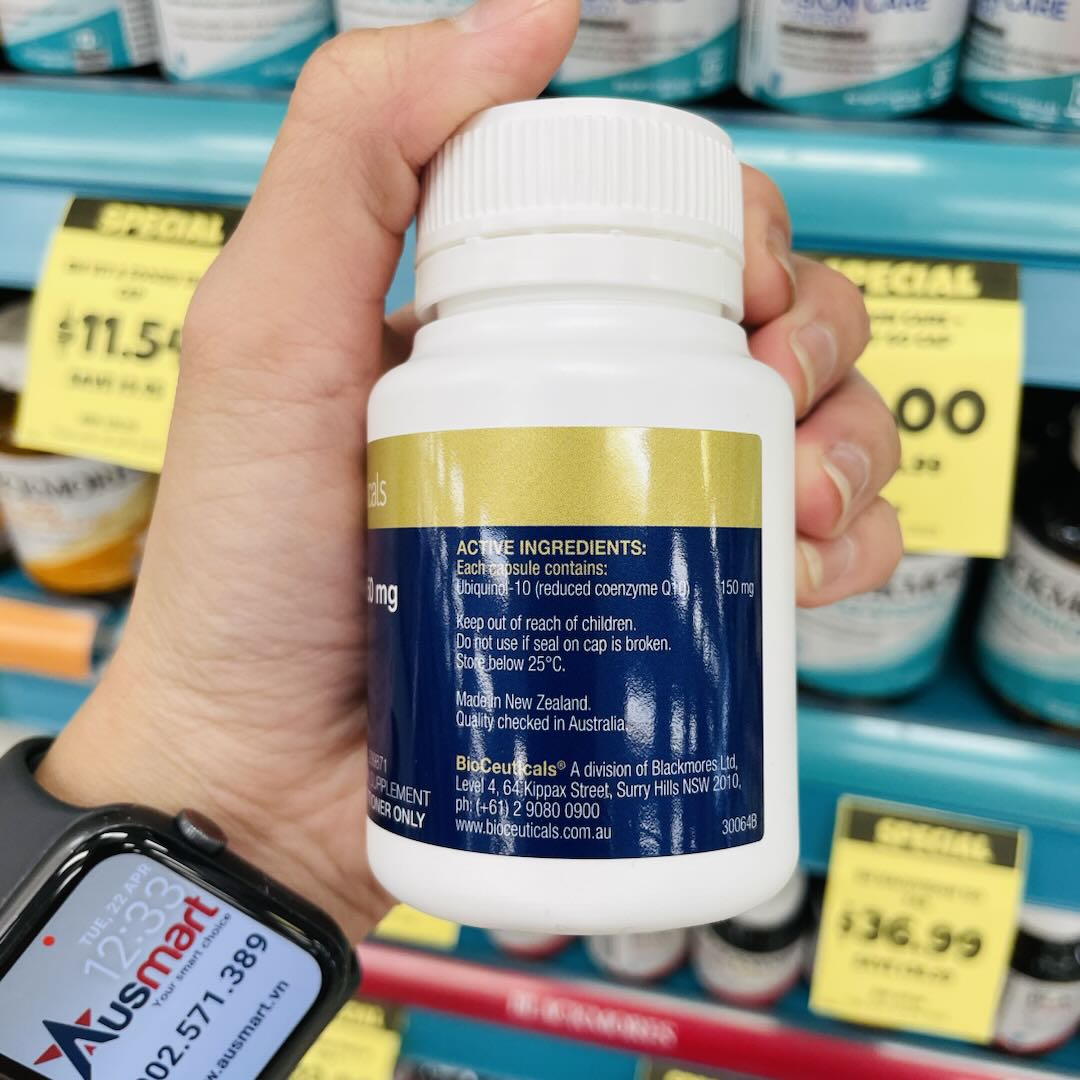 Viên uống hỗ trợ tim mạch BioCeuticals Ubiquinol BioActive 150mg