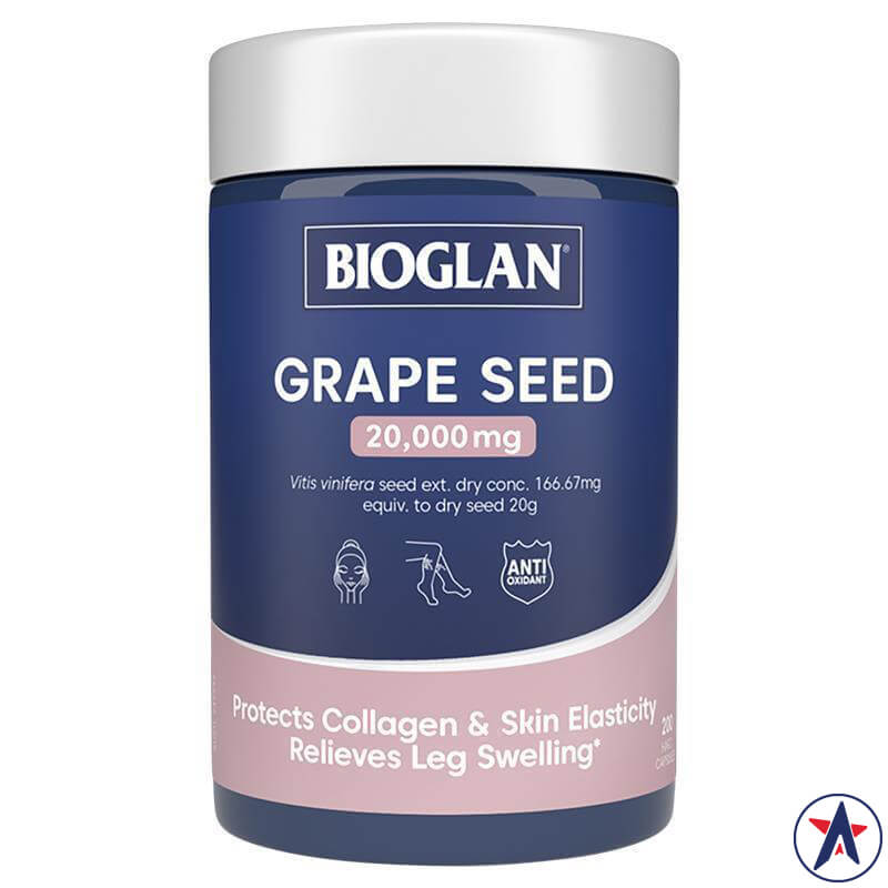 Tinh chất hạt nho Bioglan Grape Seed 20000mg 200 viên | Thương hiệu Úc chính hãng